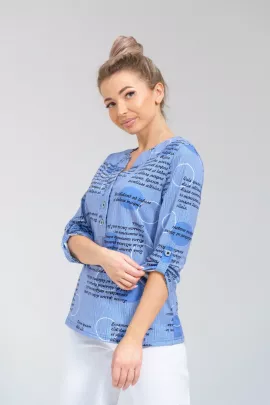 БЖ-09 НСД Блузка женская ( кулирка  набивка) Синий