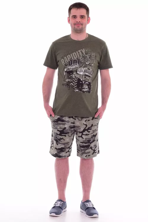 Пижама мужская 9-99а (хаки-меланж)