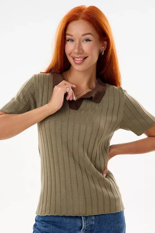 Футболка женская вязаная поло 631325