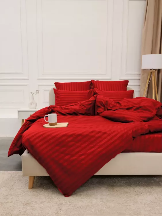 Пододеяльник Микрофибра Страйп - Красный