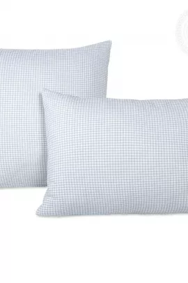 Трикотажная наволочка на молнии Клетка (серый) 258 70х70 258