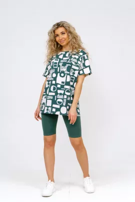 Костюм с бриджами Геометрия (зеленый)