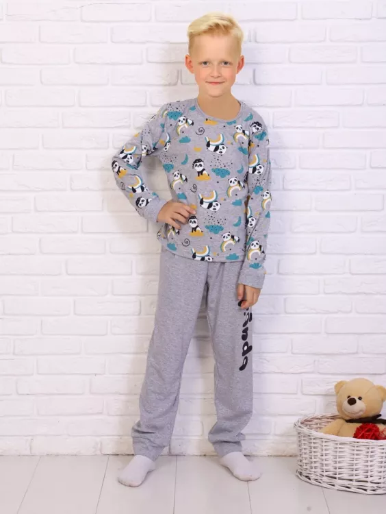 Пижама детская Сонный мишка серый последний размер