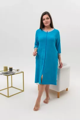 Халат 0676 махровый бирюза последний размер