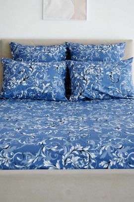 Простыня поплин - Валенсия, цвет сине-сиреневый