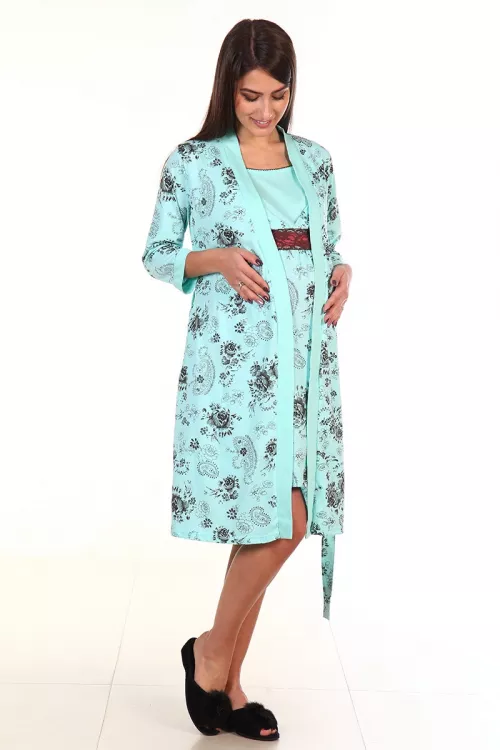 Комплект женский 13-02а Для кормящих мам (ментол)