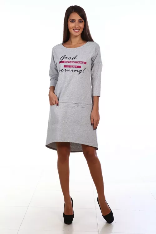 Туника женская 6-78б Ирма (серый меланж)