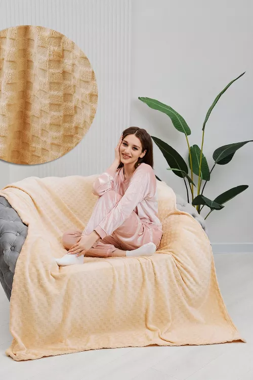 Плед велсофт ST-334 СОТЫ-БЕЖ