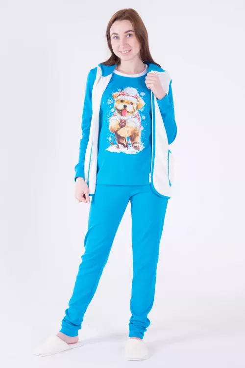 Костюм женский 5-149г (бирюза+молоко)