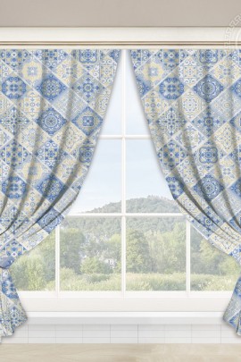 Шторы для кухни с подхватом Сицилия Ш.145.180 145*180 Ш.145.180