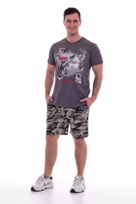 Пижама мужская 9-126 (антрацит-меланж+хаки), МИГ-29