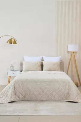 Набор покрывало и чехлы на подушку - Кристалл, цвет кремовый