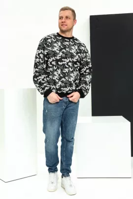 Толстовка мужская 7419 камуфляж с зеленым последний размер