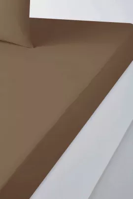 Простыня из сатина гладкокрашенного - Коричневый