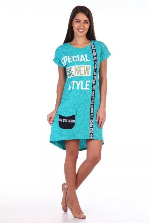 Туника женская 6-92д (изумруд+белый)