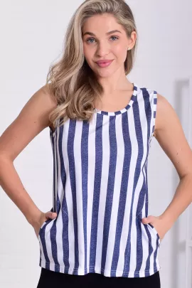 Майка женская 6-217к (полоса джинс)